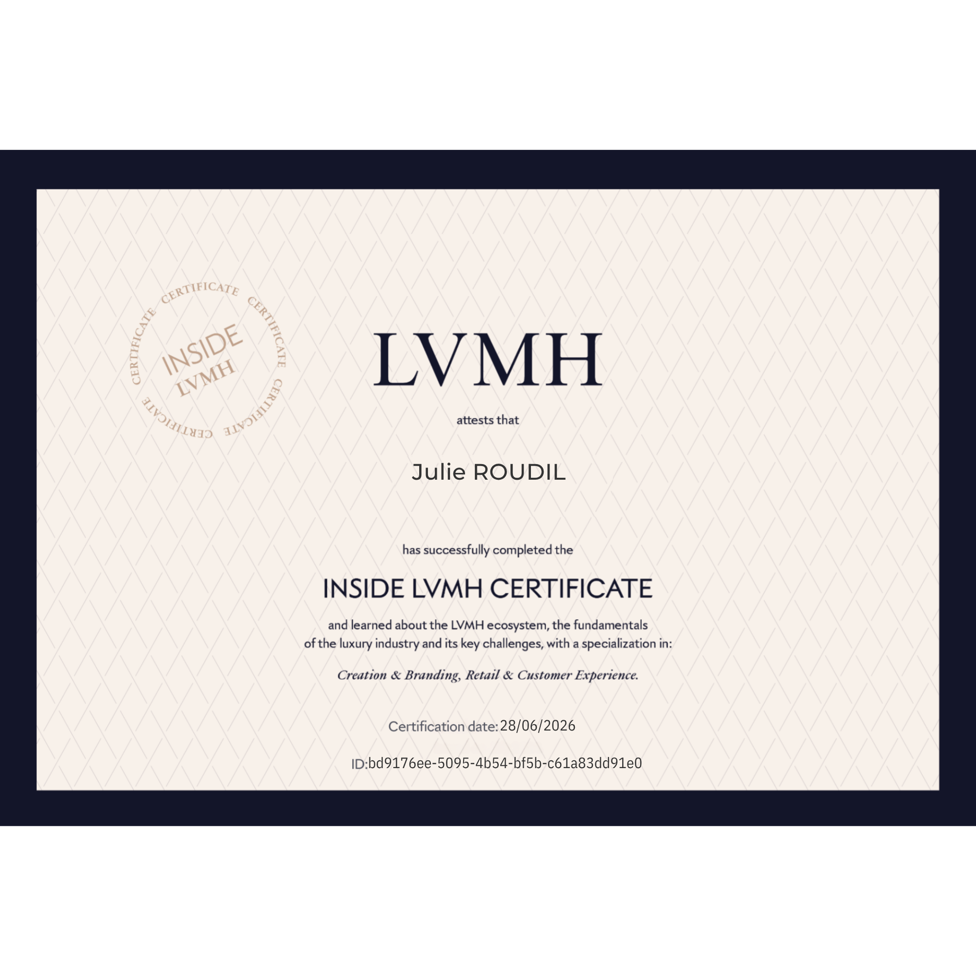 Studio THAMY - A propos - Certifications expériences